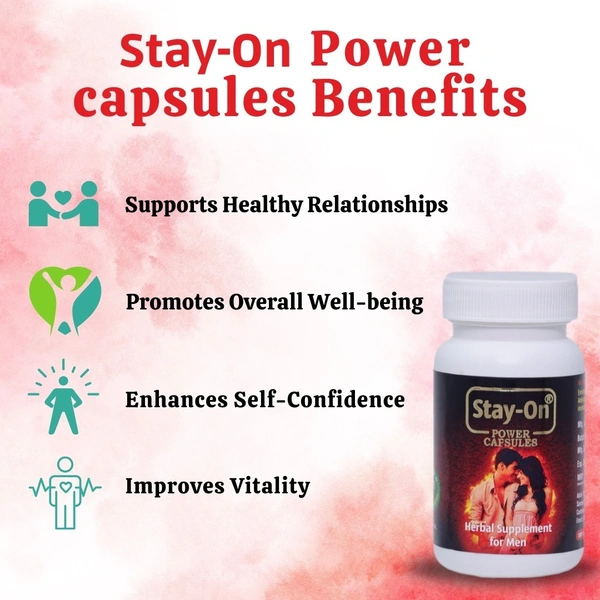 Stay-On Couples Pack – Stamina Capsules & Power Oil for Men (30 Capsules + 1 Bottle Oil) - 1x 30 capsules + 1 Stay on Power Oil Bottle