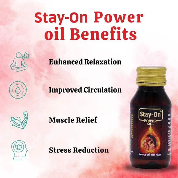 Stay-On Couples Pack – Stamina Capsules & Power Oil for Men (30 Capsules + 1 Bottle Oil) - 1x 30 capsules + 1 Stay on Power Oil Bottle