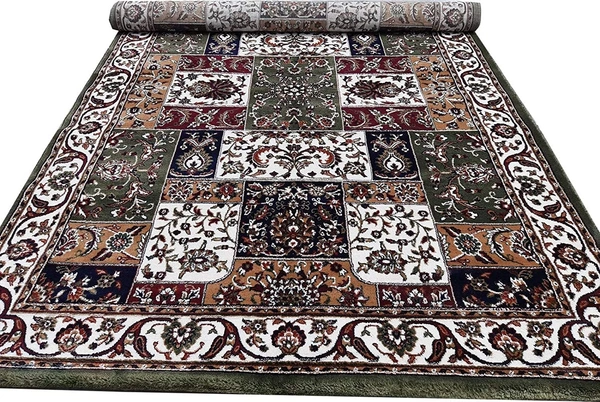 Home Decor Kashmiri Designs Carpets For Living Room - green, 5x8