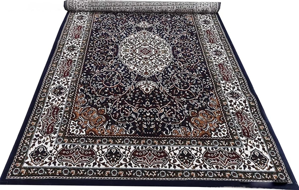Home Decor Kashmiri Designs Carpets For Living Room - Dark Blue, 5x8