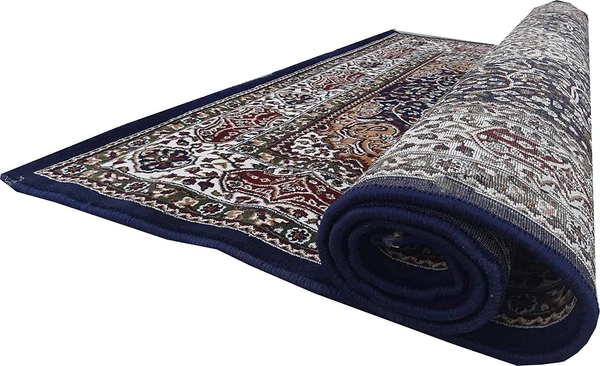 Home Decor Kashmiri Designs Carpets For Living Room - Dark Blue, 5x8