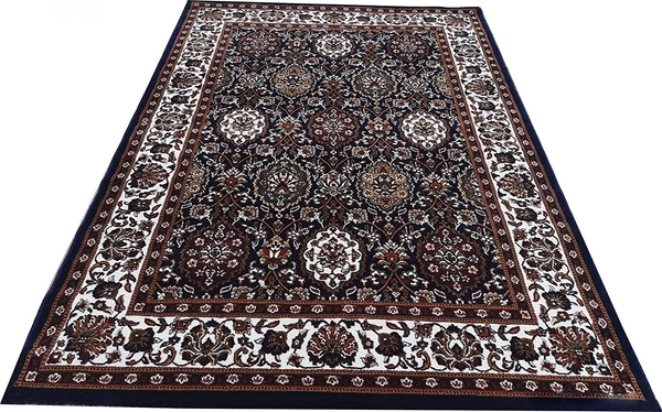 Home Decor Kashmiri Designs Carpets For Living Room - Dark Blue, 5x8