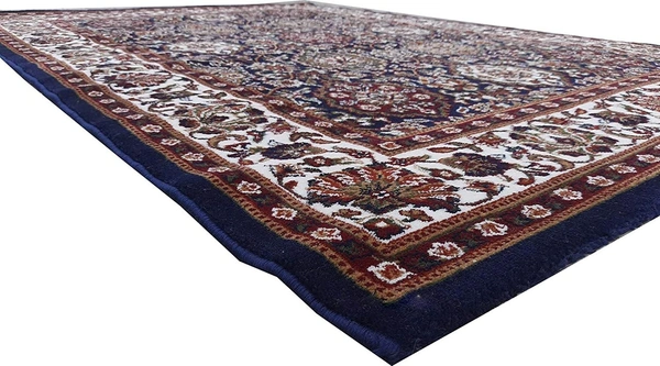 Home Decor Kashmiri Designs Carpets For Living Room - Dark Blue, 5x8