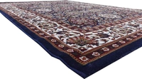 Home Decor Kashmiri Designs Carpets For Living Room - Dark Blue, 5x8