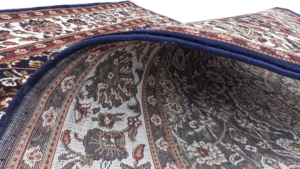 Home Decor Kashmiri Designs Carpets For Living Room - Dark Blue, 5x8