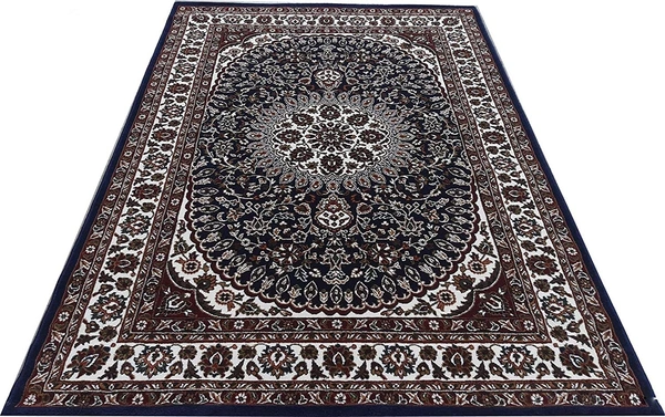 Home Decor Kashmiri Designs Carpets For Living Room - Dark Blue, 5x8