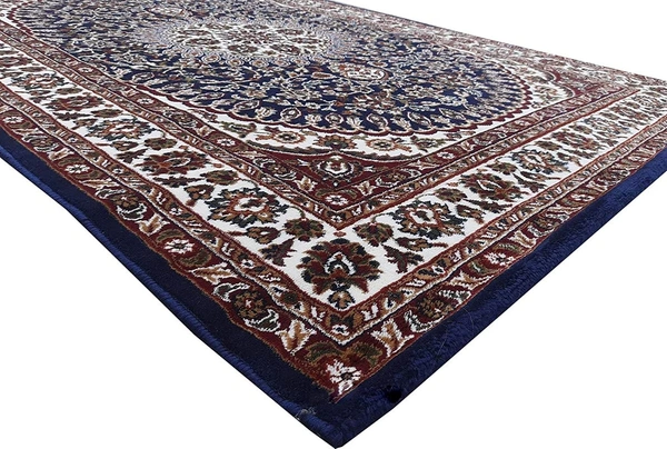 Home Decor Kashmiri Designs Carpets For Living Room - Dark Blue, 5x8