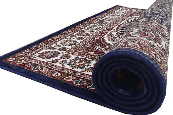 Home Decor Kashmiri Designs Carpets For Living Room - Dark Blue, 5x8