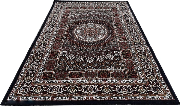 Home Decor Kashmiri Designs Carpets For Living Room - Black, 5x8