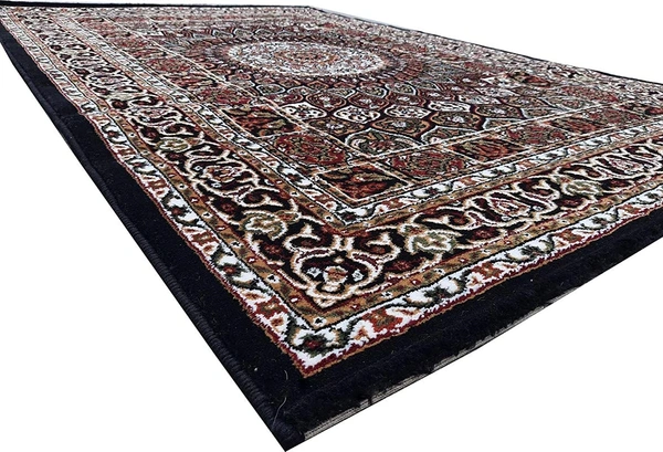 Home Decor Kashmiri Designs Carpets For Living Room - Black, 5x8