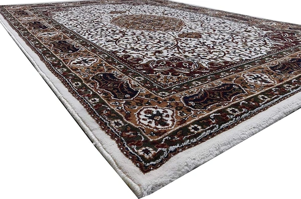 Home Decor Kashmiri Designs Carpets For Living Room - White, 5x8