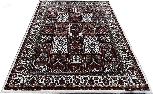 Home Decor Kashmiri Designs Carpets For Living Room - White, 5x8