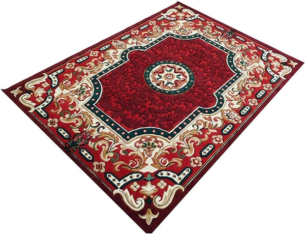 Carpets Concord Carved Embossed Most Elegant Carpet for Living Room - red, 5x7