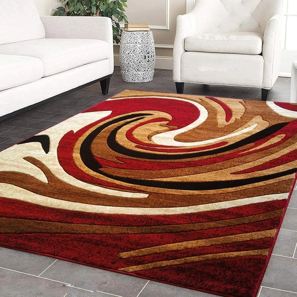 Carpets Concord Carved Embossed Most Elegant Carpet for Living Room - red, 5x7