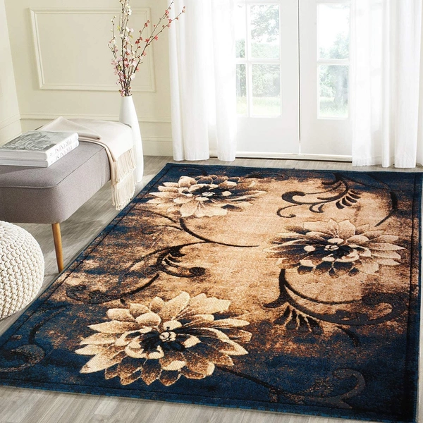 Carpets Concord Carved Embossed Most Elegant Carpet for Living Room - blue, 5x7