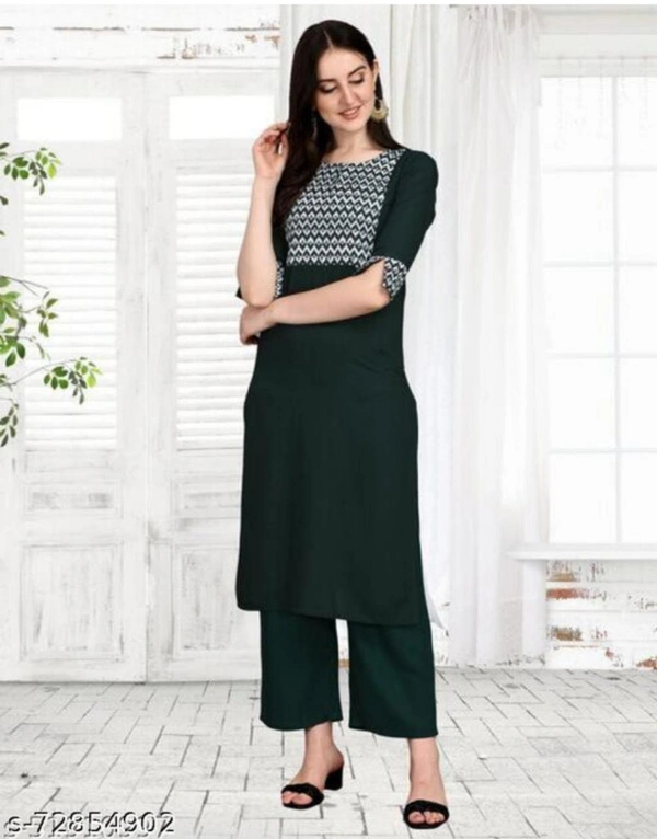 Rayon printed Kurti With Pant   - M/38 To XXL/44