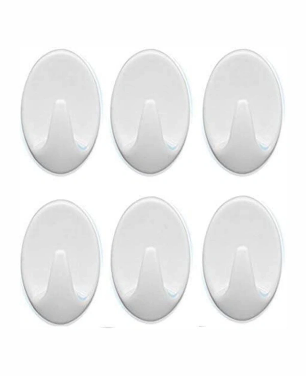 SMPH START  Self Adhesive Wall Hooks (Pack of 5) - White, Medium