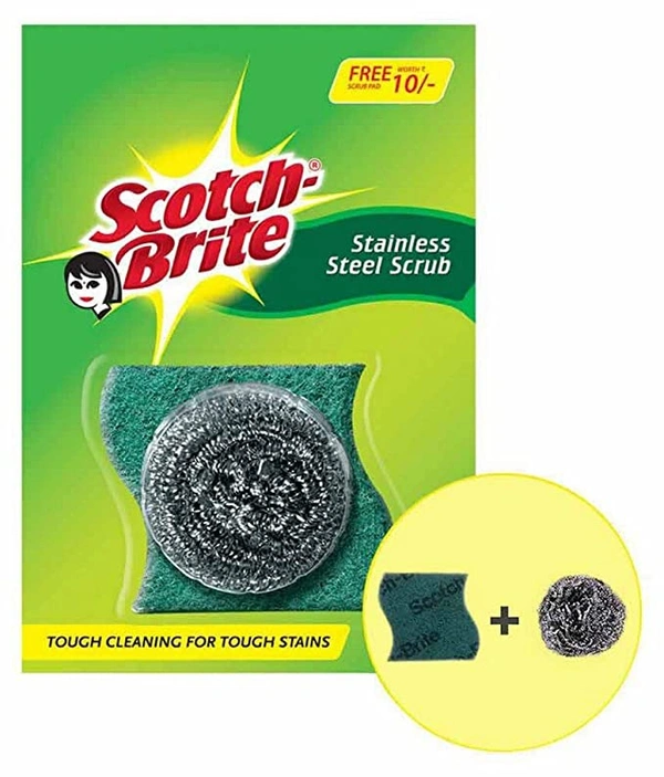 Scotch Brite Scrubber Silver Spark (Pack of 6)  - Medium, Blue Stone