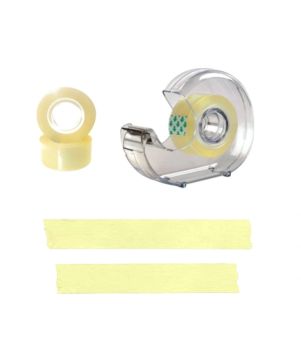 SMPH  Masking Tape With Dispenser 2 Masking Tape1Dispenser - 19 MM X 25 Meter Roll Length