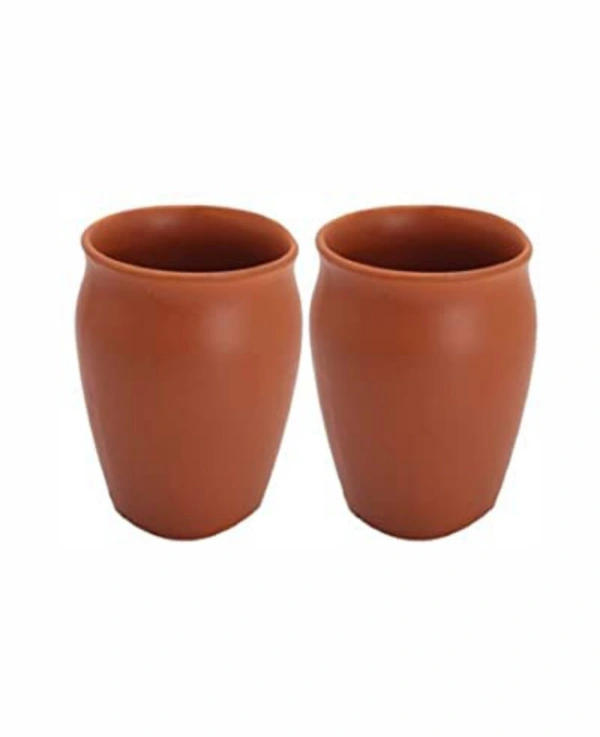 Kullad (Set of 2 ) Ceramic Tea Mugs Cups Coffee Mugs Kulhad kullar - Ring (2) Pack of 2 - Bourbon, 180 ml.