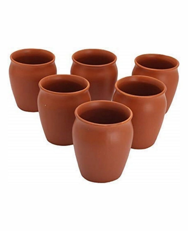 Kullad (Set of 2 ) Ceramic Tea Mugs Cups Coffee Mugs Kulhad kullar - Ring (2) Pack of 2 - Bourbon, 180 ml.