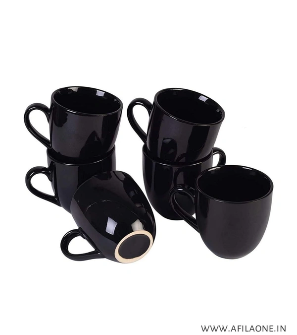 SMPH START  Premium Ceramic Tea/Coffee Cups (100ml, Multicolor ) - Set of 1 - Black, 100 ml