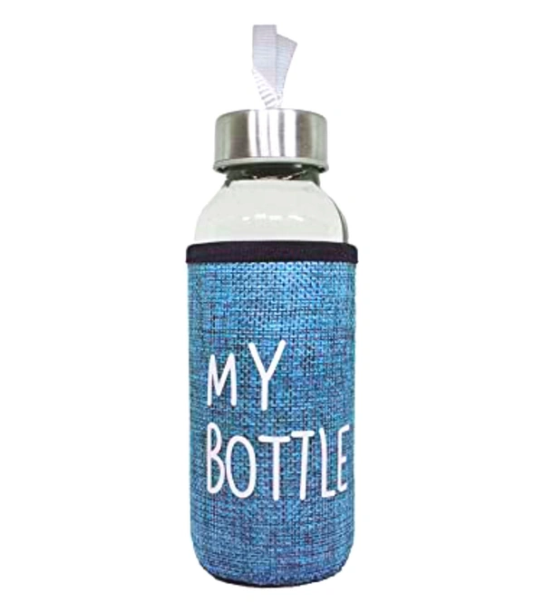300 Ml Glass Water Bottle With Cover - White