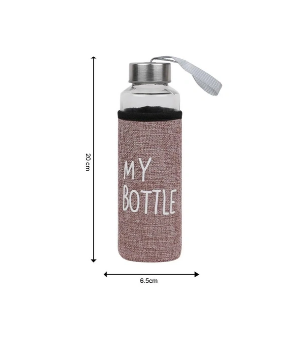 300 Ml Glass Water Bottle With Cover - White