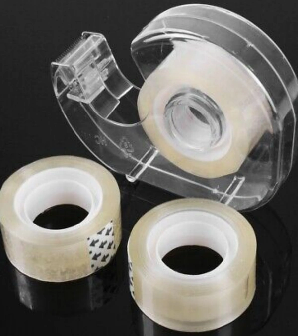 SMPH  Cello Tape With Dispenser Cutter( Pack Of 1Set) Cello Tape 18 MM X 25 Meter Roll Length  - Transparent