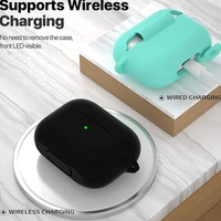 AirPods Pro Case, Soft Silicone Skin Case Cover  - Black