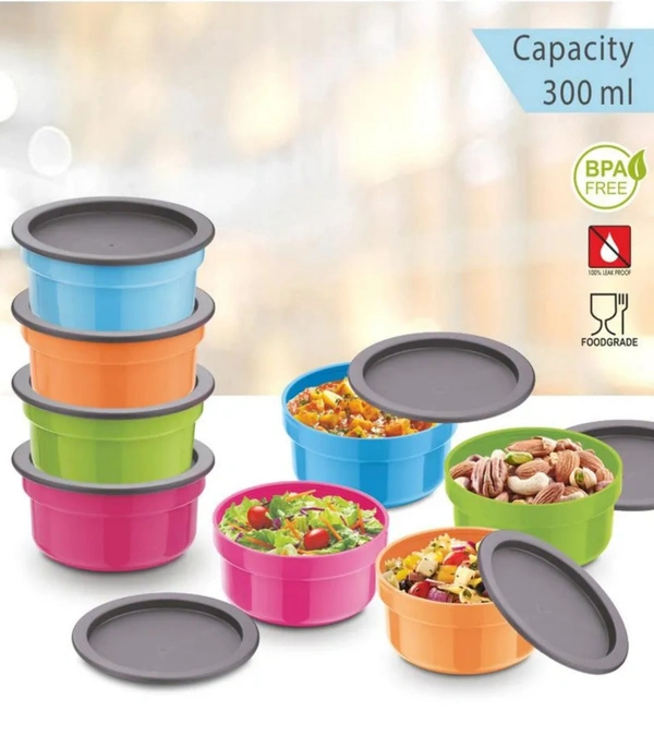 Air Seal Multicolour Plastic Food Container 600 ml (Set of 1) Tiffin Box , Tipan Bax - Tickle Me Pink