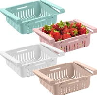 1Pcs Fridge Drawer Organizer, Upgraded Pull Out Bins, Classifiable Fridge Shelf Holder - Pink Lace