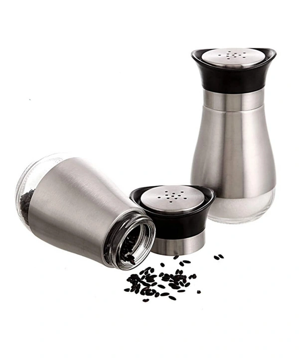 Stainless Steel with Glass Bottom - Salt Shaker (Set of 1)
