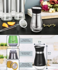 Stainless Steel with Glass Bottom - Salt Shaker (Set of 1)