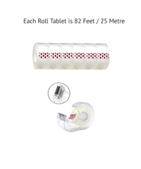 SMPH Star SMPH sello Tape with Dispenser 5 Roll Sello tape With 1 Dispenser (Pack of 1 set) - 18 MM X 25 Meter Roll Length, Transparent