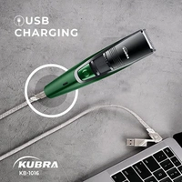 USB Fast charging, 90 min runtime, Adjustable 20 Length Setting, Ultra Sleek Beard Trimmer for Men (Green)