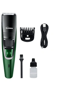 USB Fast charging, 90 min runtime, Adjustable 20 Length Setting, Ultra Sleek Beard Trimmer for Men (Green)