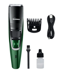 USB Fast charging, 90 min runtime, Adjustable 20 Length Setting, Ultra Sleek Beard Trimmer for Men (Green)