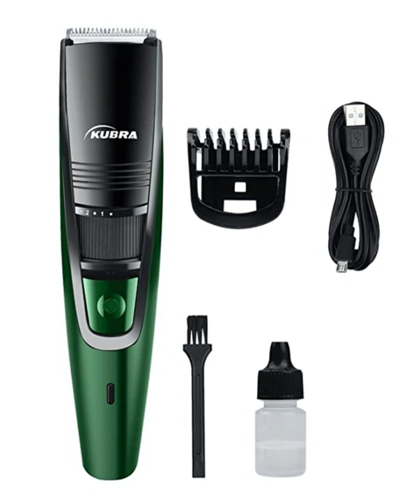 USB Fast charging, 90 min runtime, Adjustable 20 Length Setting, Ultra Sleek Beard Trimmer for Men (Green)