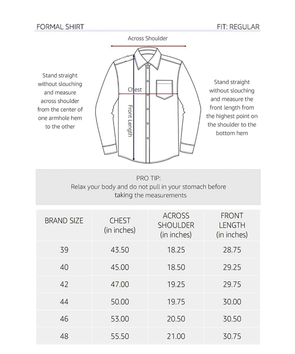 Men's Regular Fit Formal Shirt - White, 40