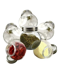 Glass Jars for Spices Set 1 Set with Lids and Labels Crystal Clear Glass