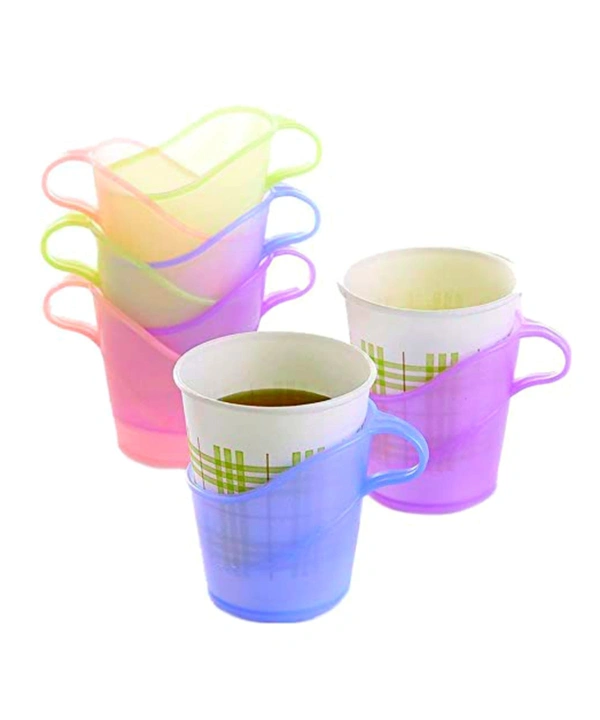 AFILAONE Pastel Desktop plastic paper cup holder with handle (REUSABLE & washable)