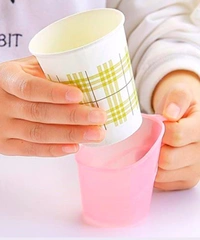 AFILAONE Pastel Desktop plastic paper cup holder with handle (REUSABLE & washable)