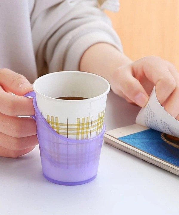 AFILAONE Pastel Desktop plastic paper cup holder with handle (REUSABLE & washable)