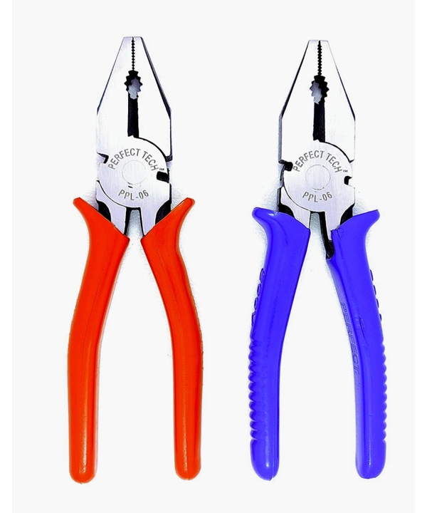 Afilaone COMBO OF 2 pcs 6 INCH COMBINATION PLIER (Black Phosphate finishing with red & blue sleeves)