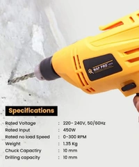 Drill, Copper Armature, Forward/Reverse (Chuck 10 mm)