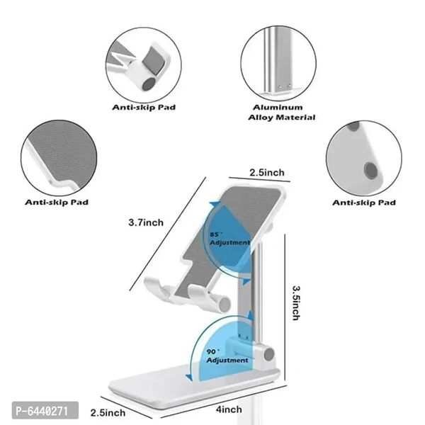 Adjustable and Foldable Desktop Phone Holder Stand for Phones Compatible with All Mobile Phone