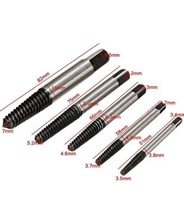 SMPH STAR  5PCS Screw Extractor Easy Out Set Drill Bits, Guide Broken Damaged Bolt