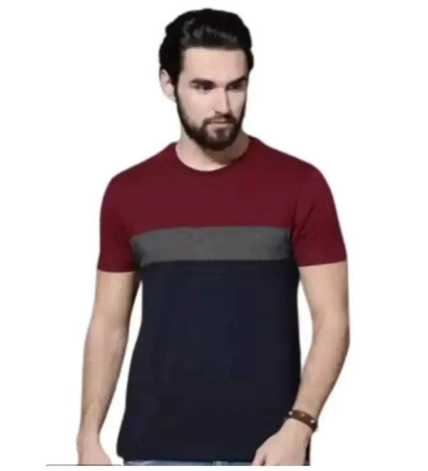 Fantastic Solid Round Neck Cotton T-Shirt For Men - M