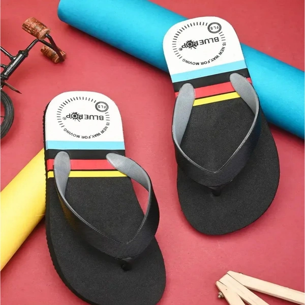 Slipper For Men yellow black Daily Wear Soft Casual - UK 6, Black